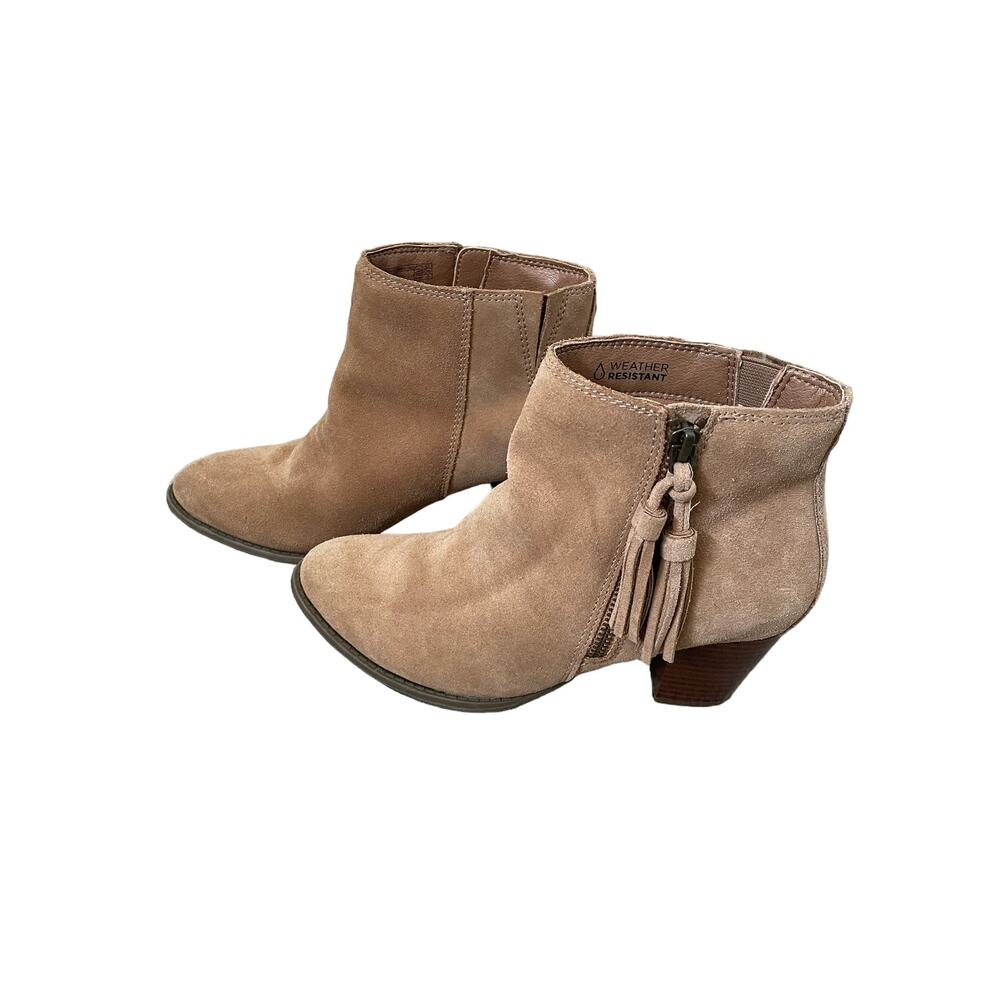 VIONIC Upright Madeline Wheat Ankle Booties Size 7 Boho Western Cowboycore